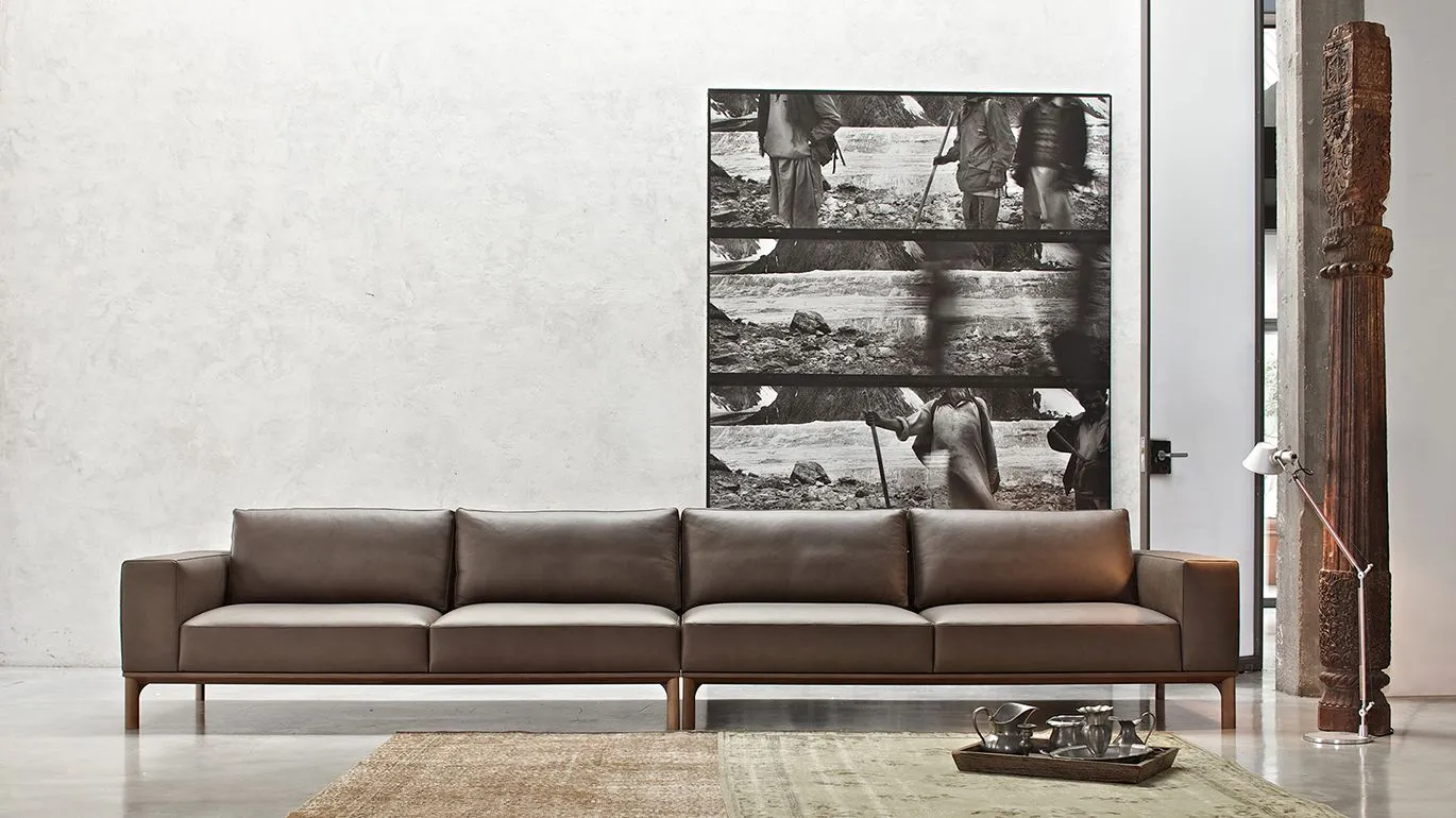 4-meter sofa in Leonard leather